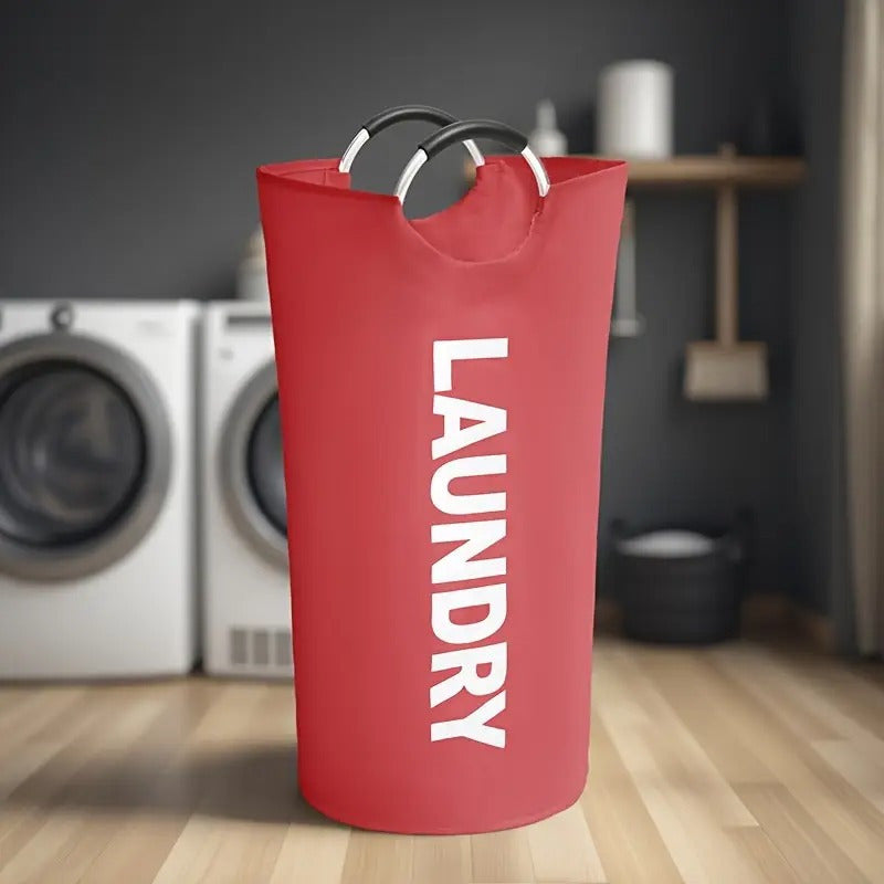 95L Foldable Laundry Basket with Soft Padded Handle – Large Collapsible Clothes Hamper for Bathroom, Bedroom, Laundry Room, Balcony & Dorm, Waterproof Fabric Storage Bin