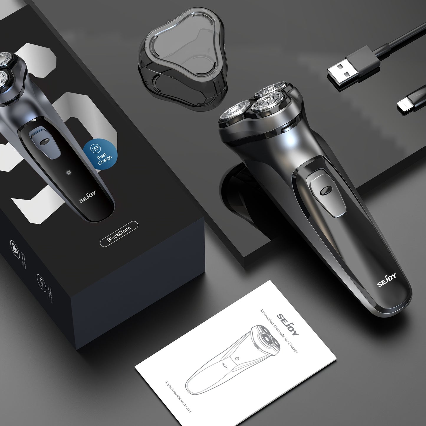 Cordless Electric Rotary Shaver for Men β Wet & Dry Use, Quick USB Charging, Gentle on Skin, Pop-Up Trimmer & Precision Blades β Ideal Gift for Him β ShopVora CA