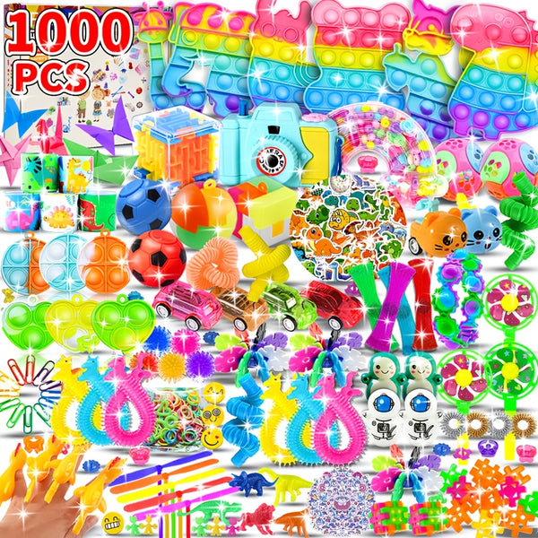 1000pcs Kids Party Favors Assortment Playset – Gift Bag Stuffers, Birthday Prizes, Classroom Rewards, Carnival Toys Bulk Set
