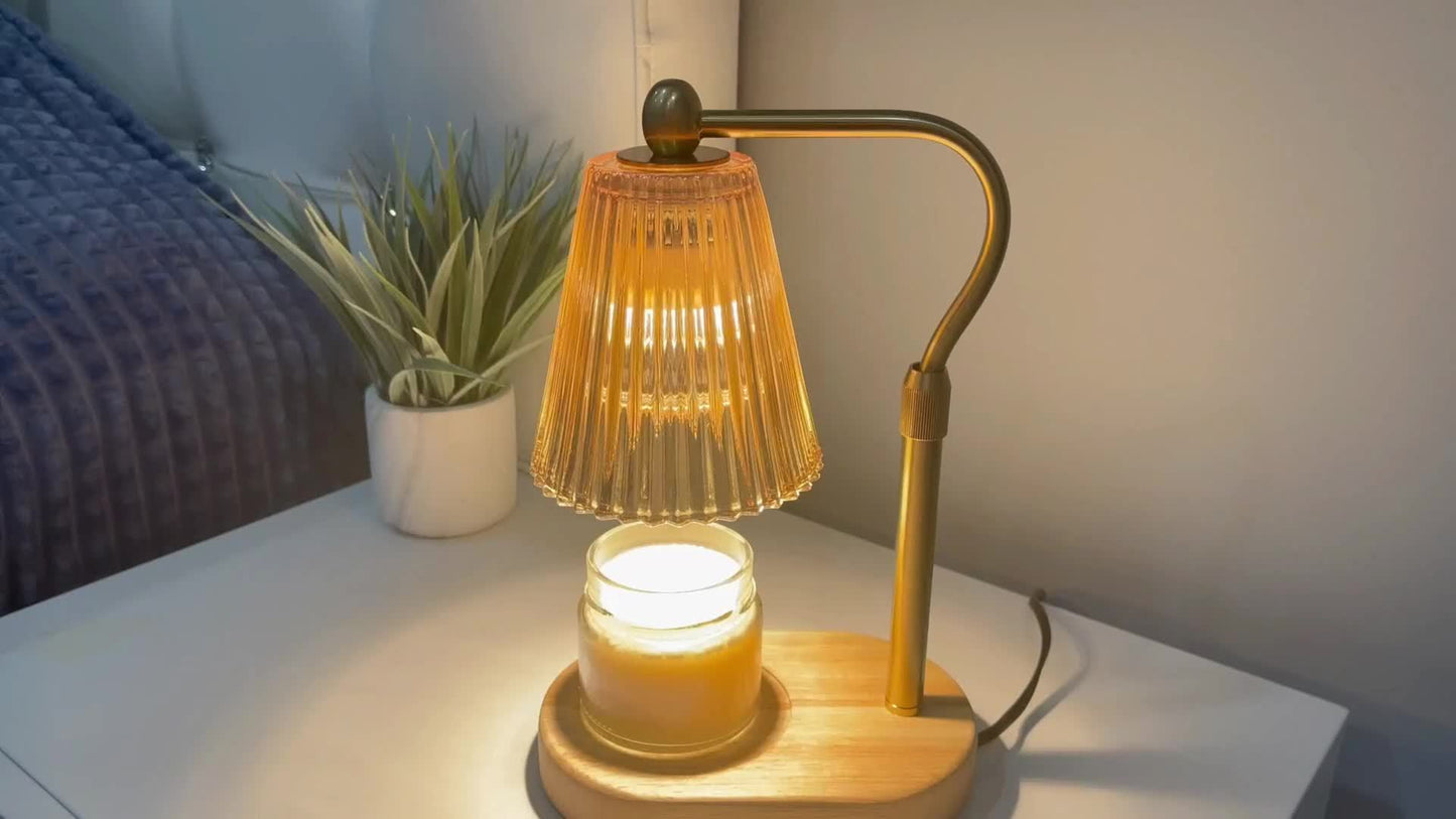 Candle Warming Lamp with Timer & Dimmer, Adjustable Height Glass Wax Melt Lamp – Retro Home Decor Scented Jar Warmer for Bedroom, Perfect Gift for Women