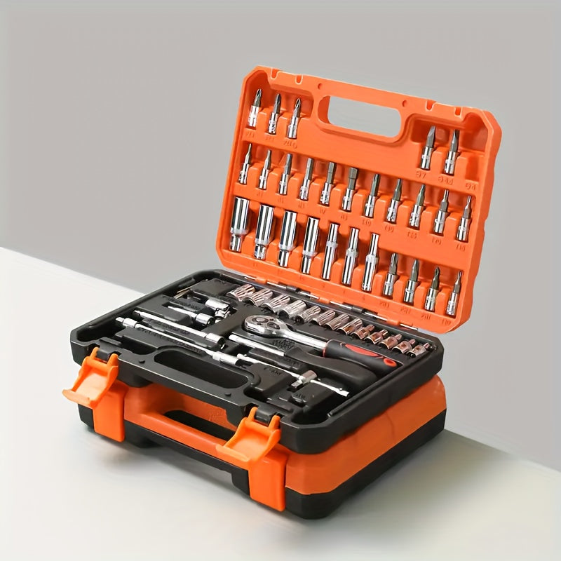 53-Piece Ratchet Wrench & Socket Tool Set – Professional Automotive Repair Master Kit with Ratchets, Sockets & Screwdrivers, Mechanic Tool Set Canada