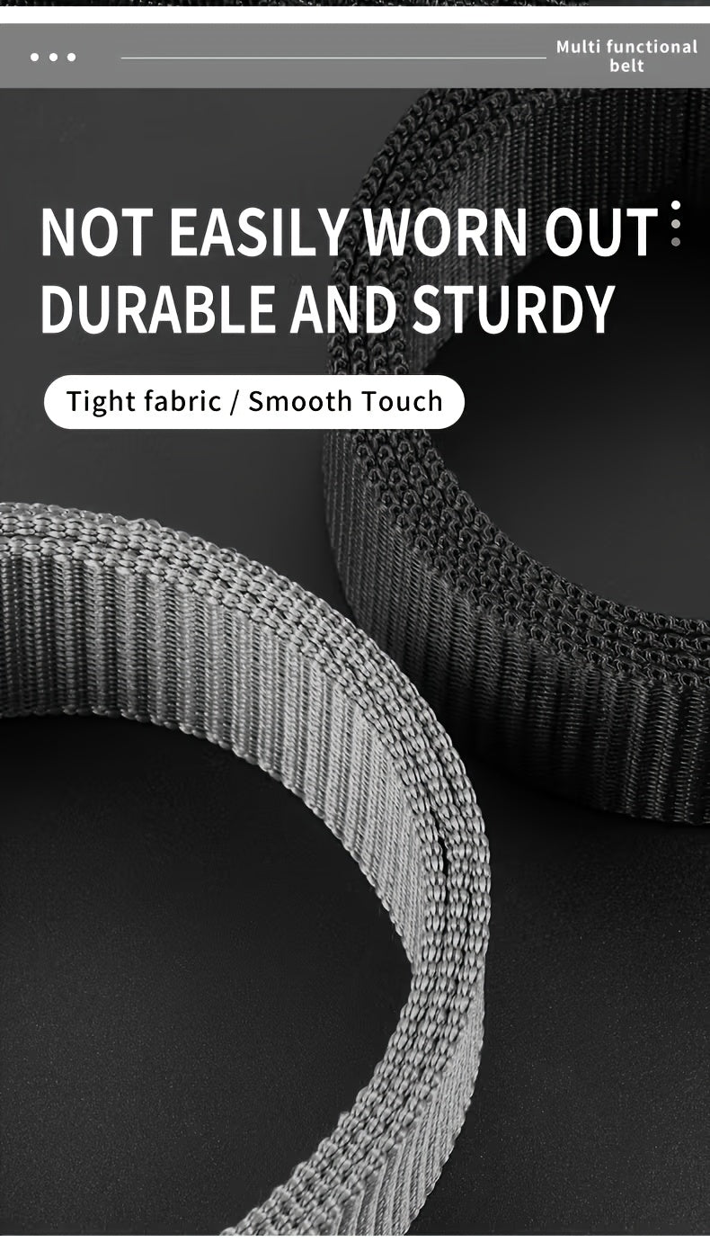 2-Pack Men's Adjustable Belts - Durable PP Material with Embossed Design, Versatile Casual Belts for Daily Wear, Outdoor Sports & Training
