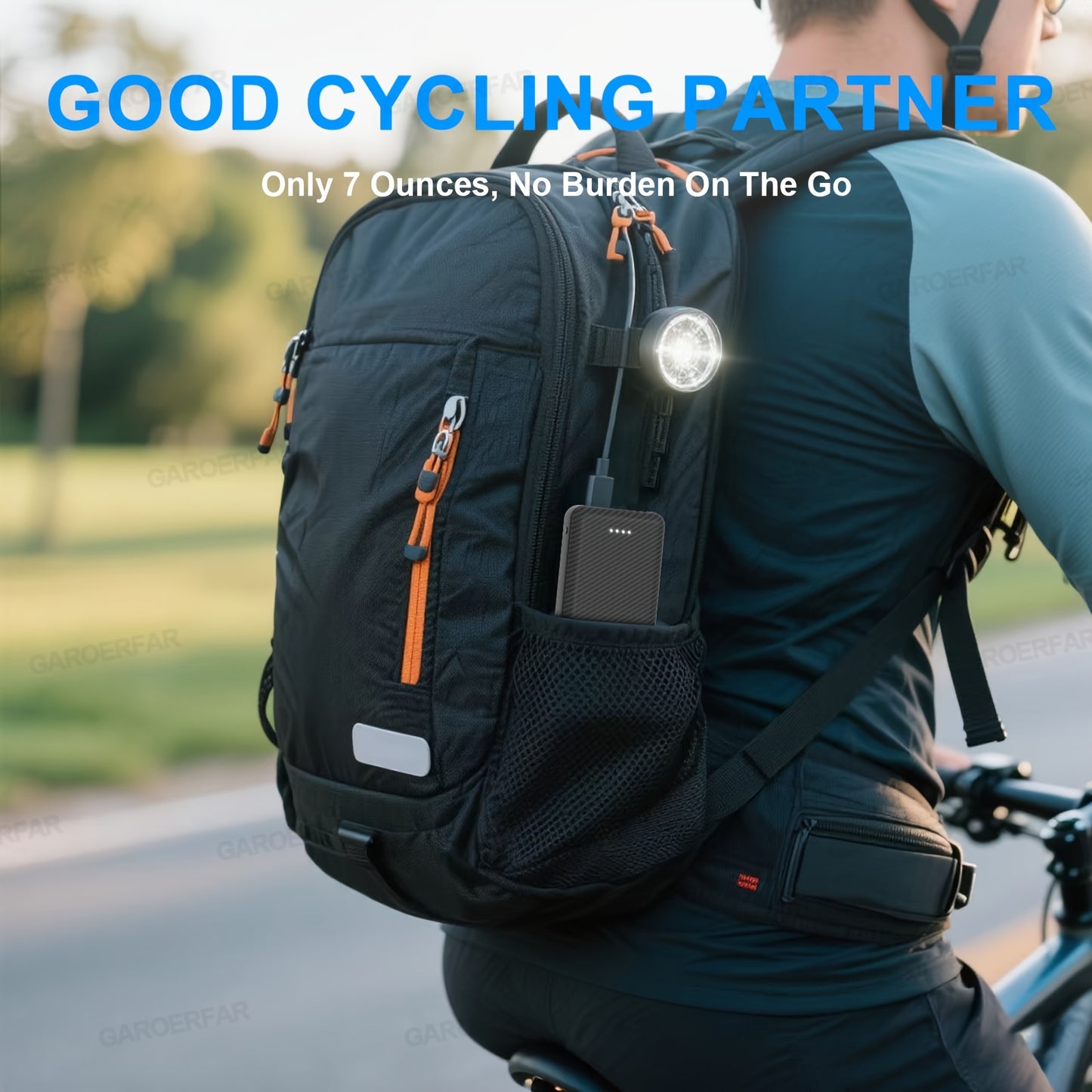 GAROERFAR 12000mAh Outdoor Camping Power Bank 5V/2.4A - Lightweight Emergency Battery Pack for Camping Lights, Bicycle Lights, Air-Conditioned Suit, Phones & Headphones, Summer Outdoor Essential