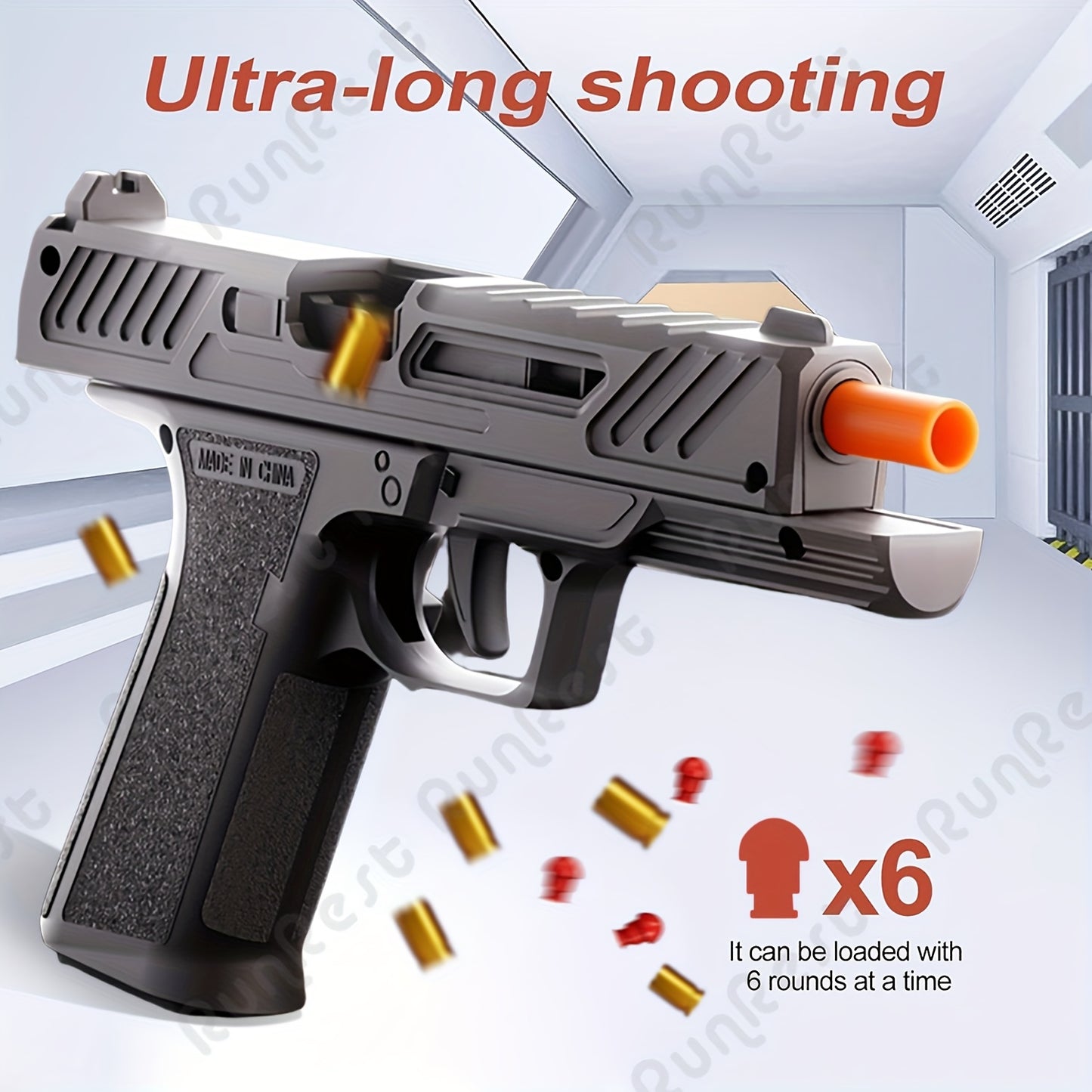 Dual-Clip Foam Blaster Set with 100 Soft Bullets, 12 Casings & 2 Magazines – Outdoor Shooting Toy Gun for Kids, Practice & Competitive Games (Black)