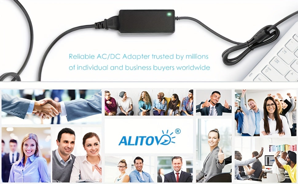 65W Universal Laptop Charger 19V 3.42A with 9 DC Tips – Multi-Interface Power Adapter for Laptops Monitors Audio Devices, AC 100-240V Compatible Power Cord