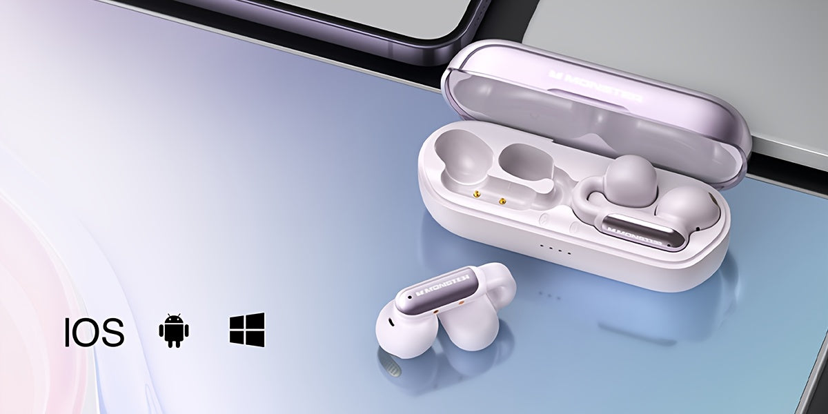 Monster Open-Ear Wireless Headphones with Spatial Sound – Touch Control, USB-C Charging, Compatible with PS5/PS4/Switch & iPhone, for Gaming, Music & Calls | ShopVora CA