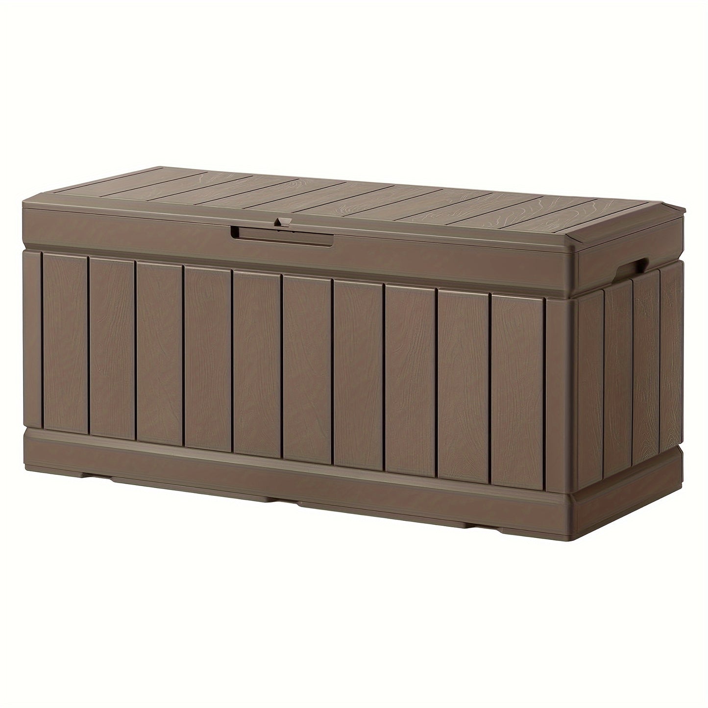 88 Gallon Resin Deck Box Outdoor Lockable Storage Box โ Waterproof Large Cushion Storage Bench for Patio, Backyard, Pool Supplies & Sports Equipment