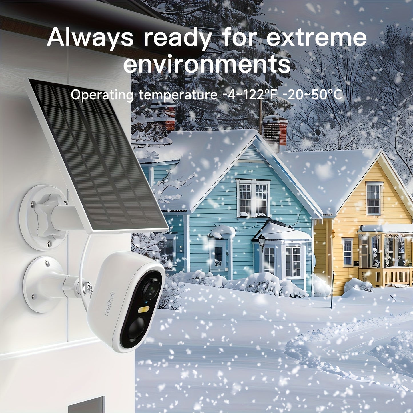 Solar Powered Wireless Security Camera Outdoor – Laxihub 3MP CCTV, AI Motion Detection, Colour Night Vision, Spotlight, 2-Way Audio, IP65, Cloud & SD Storage