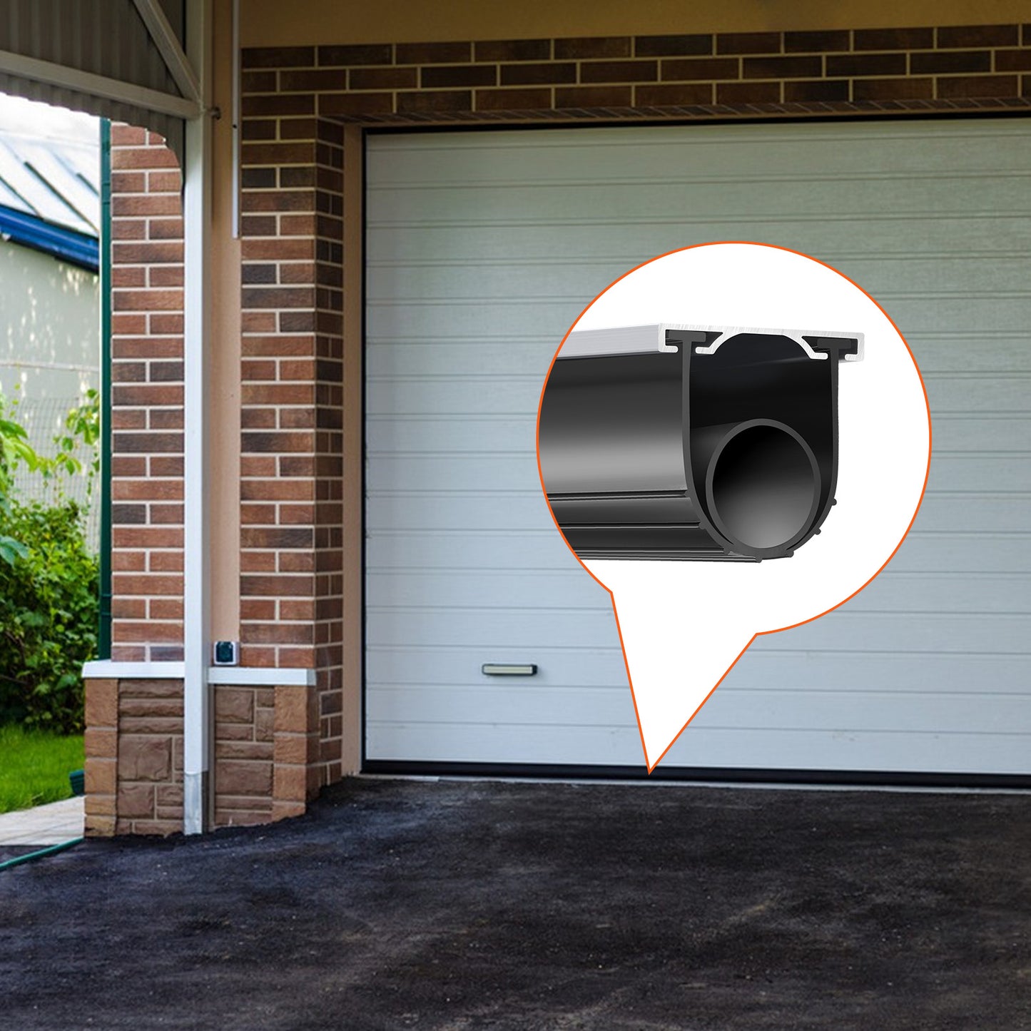 Garage Door Bottom Weather Seal – U-Shape + O-Ring Combo, 10/16/20 ft Weatherproofing Strip, 3-3/4" Wide, 7-Layer Insulation, Blocks Air, Dust & Insects for Garage, Warehouse & Roll-Up Doors