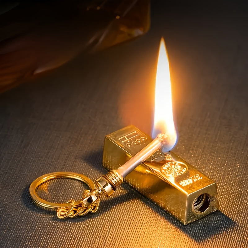 Survival Camping Kerosene Igniter 2-Pack – Gold Brick Metal Match, 10,000-Use Emergency Fire Starter, Waterproof Keychain Lighter for Outdoor Camping, Hiking & Survival, Holiday & Birthday Gift (No Kerosene)