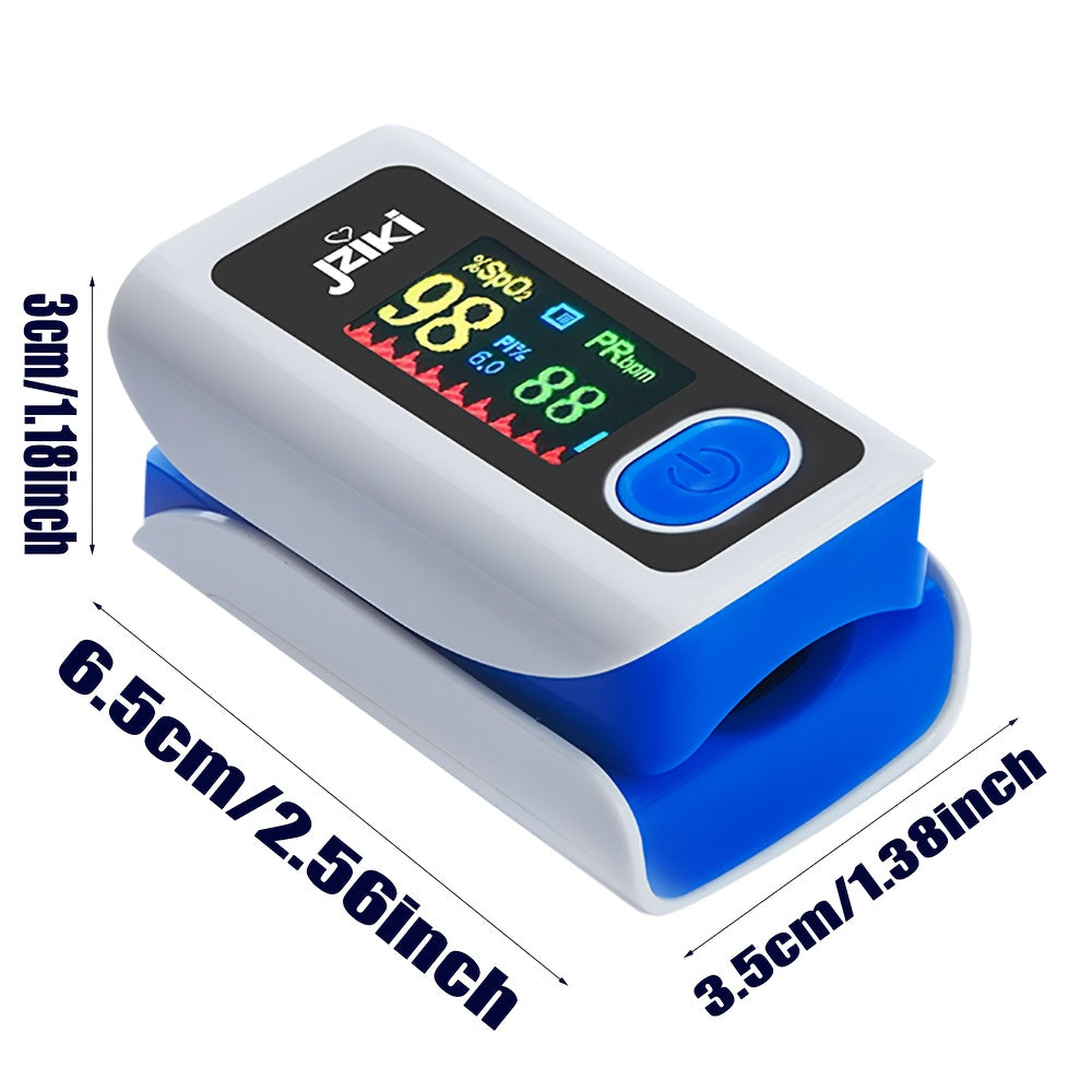 Fingertip Pulse Oximeter – Blood Oxygen Saturation & Heart Rate Monitor, SpO2 Meter with LED Display, Fast Reading for Home Sports Seniors, Variant Blue Grey Black