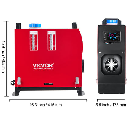 8KW Diesel Air Heater 12V with LCD Display & Muffler for Car, Truck, RV, Motorhome & Caravan – All-Season Parking Heater, Heats in 10 Min, Low Fuel Consumption, -40°C Rated