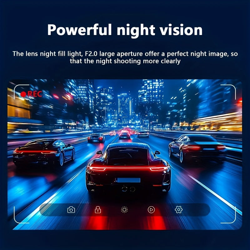 Dual Dash Cam Front 1080P And Cabin 720P, 170° Wide Angle, Night Vision, 24H Parking Monitor, G-Sensor, Loop Recording, Suction Cup Mount, Vehicle Recording, Compact Design, Reliable Recording, Longdistance Drivers, Christmas And Halloween Gift