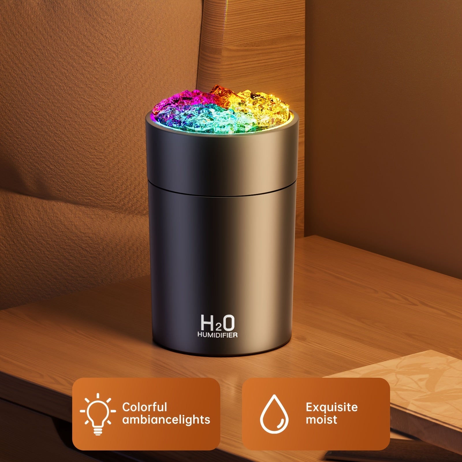 USB Portable Aromatherapy Humidifier with 7-Color LED Night Light – Cold Mist Essential Oil Diffuser for Bedroom, Office & Car, Home Decoration – Christmas Gift Idea