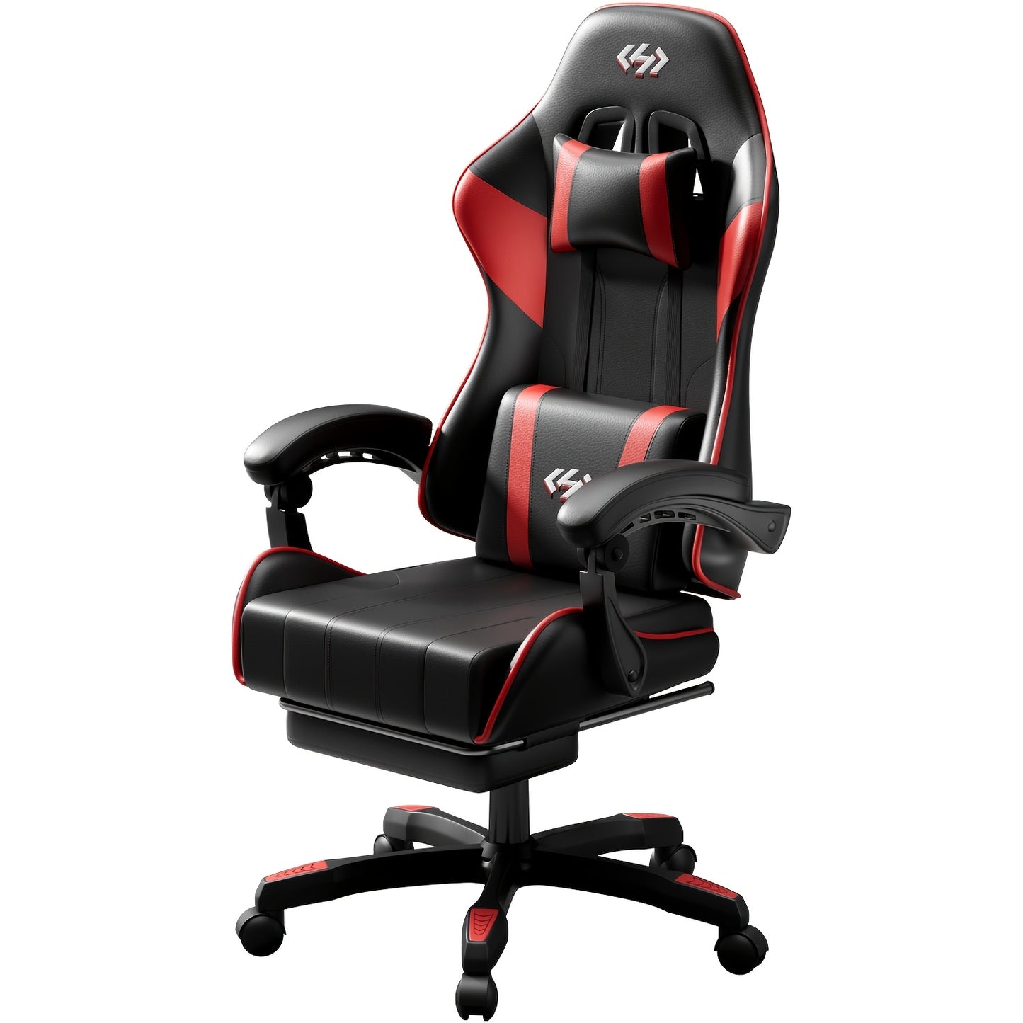 6-Point Support Gaming Chair with Pocket Springs and Adjustable Lumbar Headrest - 135 Degree Recline Faux Leather Office Gaming Seat Footrest Linkage Armrest 300 lb Canada