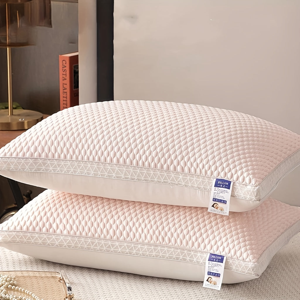 2 Pack Fiber Cooling Pillow - Breathable Neck Support Pillow For Sleep, Moisture-Wicking & Sweat-Absorbing Home Pillow, Soft Satin Cover With Zipper Design, Medium Firmness, All-Season Essential For Sleeping