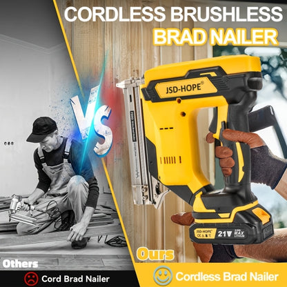 21V Cordless Brad Nailer 2-in-1 – 18 Gauge Electric Nail Gun & Stapler, Single & Bump Fire, Fits 5/8"-1-1/4" Nails, Compatible with Makita 18V/40V Battery – For Woodworking & Home Renovation
