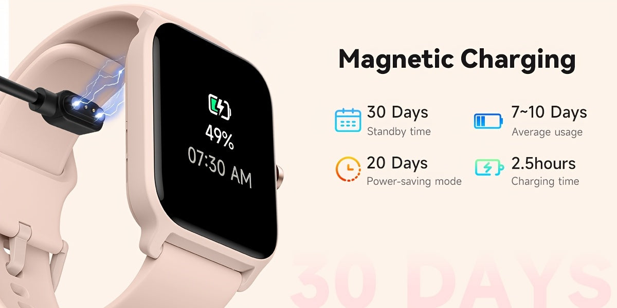 Smartwatch with Built-in Alexa, 1.8" HD Touch Screen, Answer & Make Calls, 100+ Sports Modes, Waterproof Fitness Tracker with Pedometer for iPhone & Android – Smart Watch for Women & Men