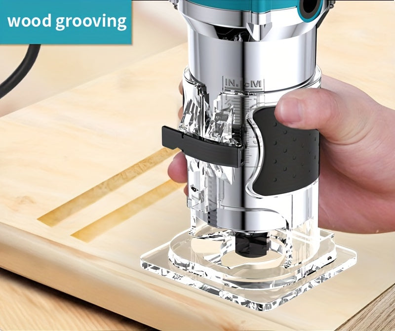 Woodworking Edge Trimming Machine Kit - Compact 800W Wood Carving Machine - 35, 000 RPM with Edge Guide And Roller Guide for Precision Trimming And Carving