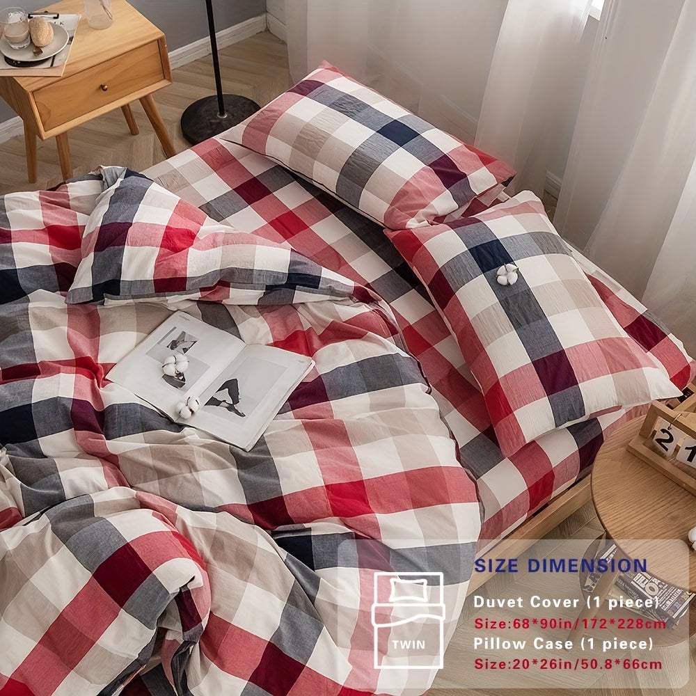100% Washed Cotton Duvet Cover Set – Breathable, Durable & Ultra-Soft Comfy Bedding Set for All Seasons, Multiple Sizes & Colours