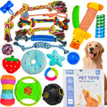 25 Pack Luxury Puppy Toys For Teething Small Dogs, Puppy Chew Toys With Cute Squeaky Dog Toys, Ball And More Rope Dog Chew ToysVisit The Zeaxuie Store, Without Battery