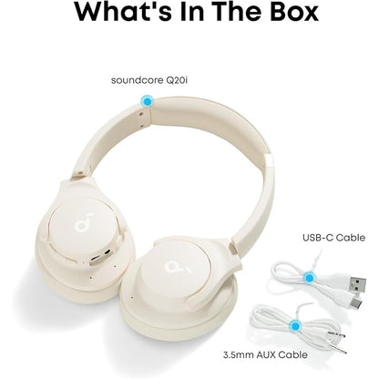 Active Noise Cancelling Headphones Soundcore Anker Q20i Wireless Over-Ear, 40H ANC Playtime Hi-Res Audio Big Bass Transparency Mode App Control – Travel Headphones Renewed | Canada