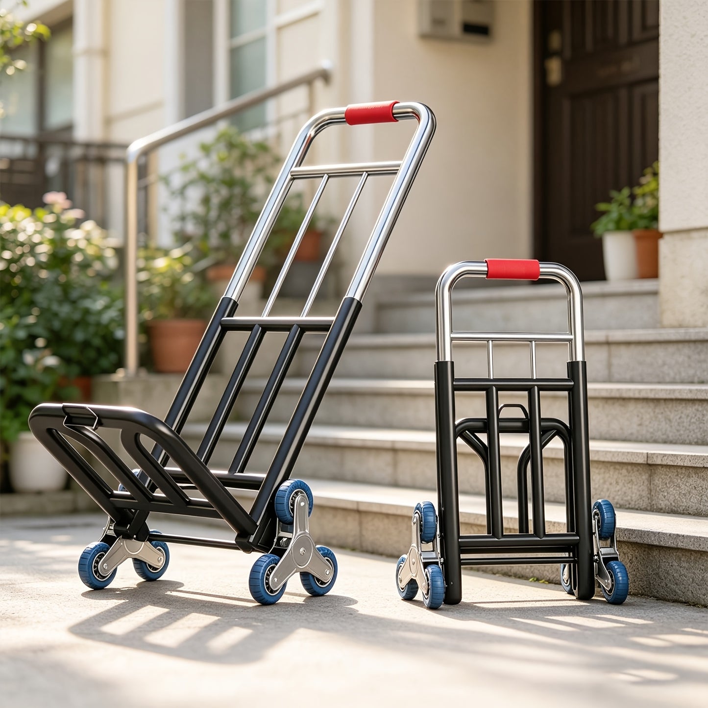 Stair Climbing Hand Truck Folding Dolly – Heavy Duty Portable Trolley Cart for Moving, Groceries, Luggage & Warehouse Use | Load-Bearing Utility Cart