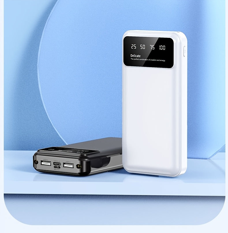 50000Mah Portable Large-Capacity Mobile Power Bank with LED Display/Flashlight, Suitable for Fast Charging of Most Mobile Phones/Electronic Devices, Outdoor Portable Emergency Power Supply Device, Spare Lithium Battery, Perfect As a Gift for Friends