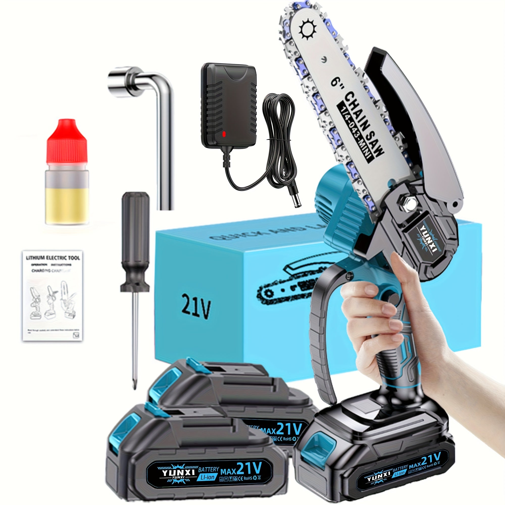 Mini Cordless Chainsaw – Lightweight Handheld Electric Tree Branch Cutter with Rechargeable Battery, Splash Guard & Safety Lock, Garden Pruning Courtyard Trimming Wood Cutting Tool, Canada