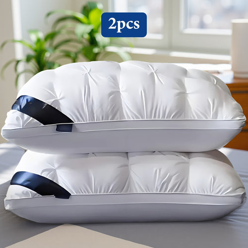 2-Pack Luxury Hotel Bed Pillows - Ultra Plush Slow Rebound Memory Foam Neck Support Pillow for Side Back Stomach Sleepers, All-Season Cooling Non-Flattening Design
