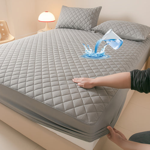 Quilted Waterproof Mattress Protector Cover – Super Soft Fitted Sheet Style, Snug Fit Between Bed Sheets | Bedroom, Guest Room & Hotel Mattress Pad | Twin, Full, Queen & King | Dark Gray & Blue | ShopVora CA