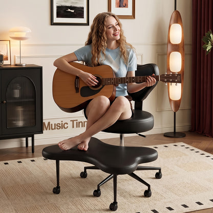 Cross Legged Chair with Wheels Height Adjustable Meditation Chair Ergonomic ADHD Chair for Fidgety Sitters Yoga Lovers PU Leather Velvet Office Home Canada