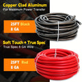 50 Feet of 8 Gauge CCA Wire, Consisting of 25 Feet in Black And 25 Feet in Red, Suitable for Automotive Applications, Car Audio Battery Connections, Power And Ground Wiring, Marine Use, Welding