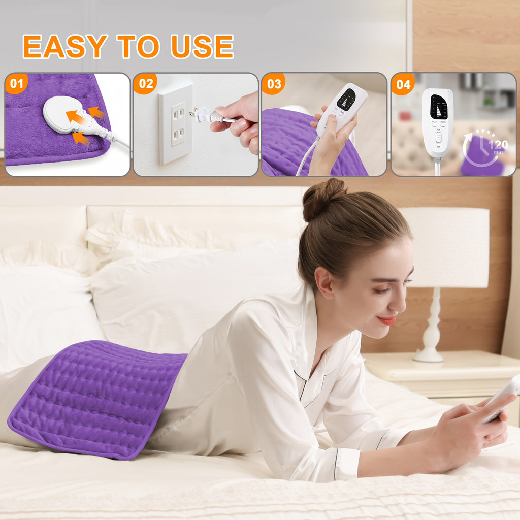 XL Heating Pad, 24in X 12in, 6 Heat Levels, Quickly Heats Up To 140 ° F, Automatically Shuts Off In 2 Hours, Leg, Shoulder, Knee, Neck Heating Pads, Machine Washable, Perfect Christmas Gift For Parents, Men And Women