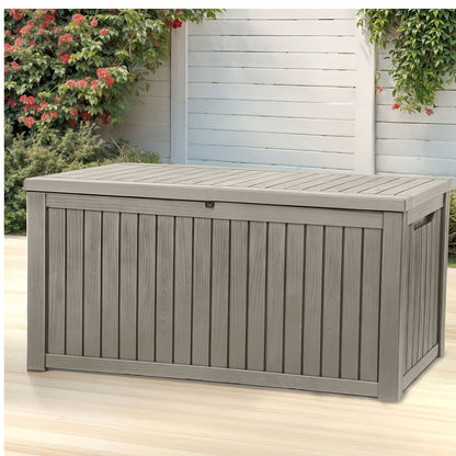 Outdoor Waterproof Resin Deck Box 51 80 150 180 Gallon - Weatherproof Patio Storage Box Bench and Table for Garden Tools Pool Supplies Patio Furniture Brown Black Canada