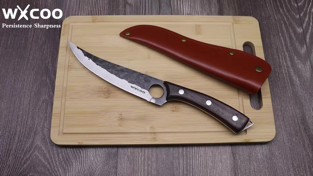1pc Boning Knife with Knife Sheath Barbecue Knife Fruit Knife Sharp Kitchen Chef Knife Handmade Forged Knife Multipurpose Knife Peeling Knife Fruit Vegetable Fish Meat Cleaver Professional Cutting Knife Utility Knife for Cooking