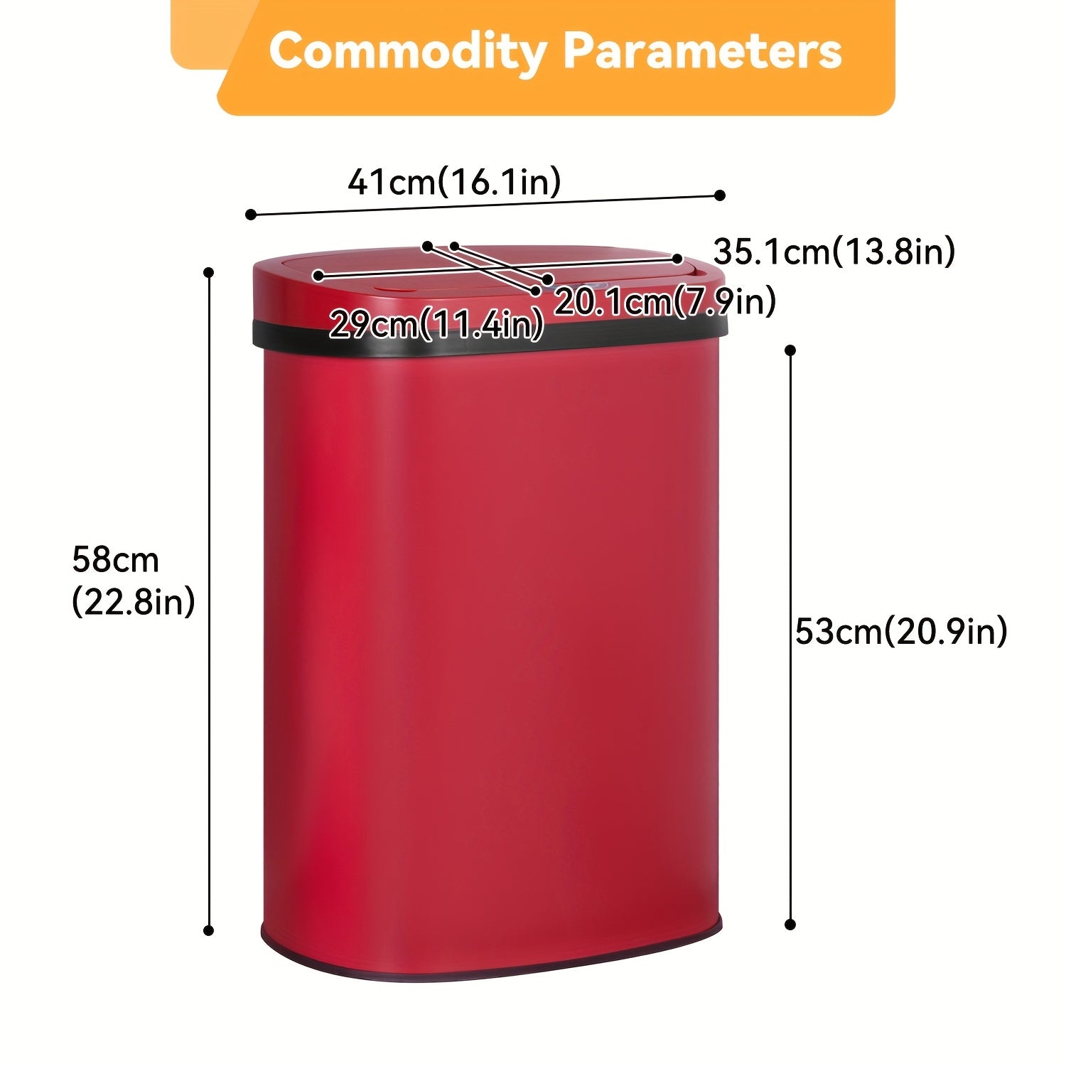 13 Gallon Stainless Steel Touchless Trash Can with Lid - Automatic Motion Sensor Kitchen Garbage Can 50L Anti-Fingerprint Mute Design Waste Bin for Home & Kitchen Organization