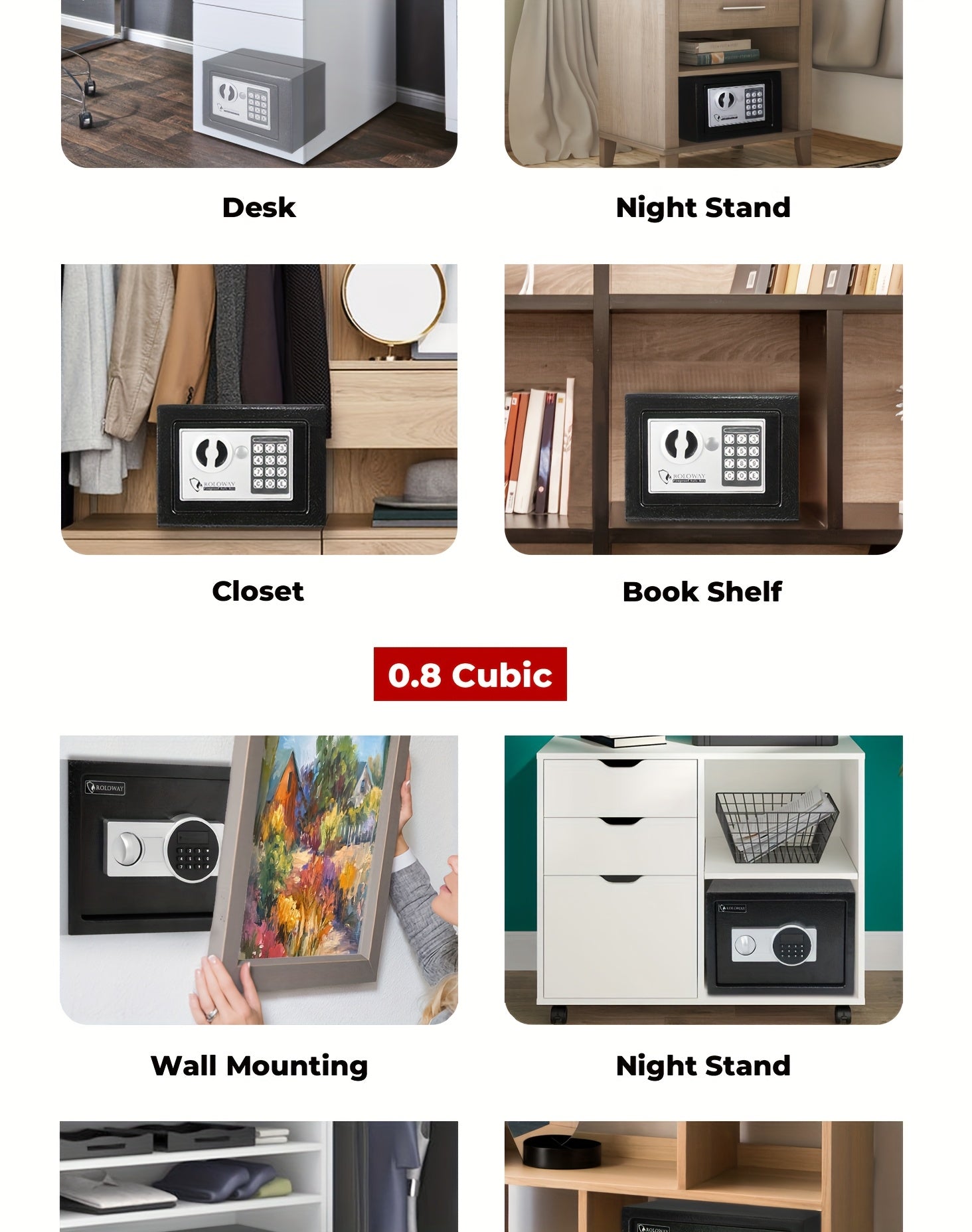 Steel Money Safe Box For Home With Fireproof Money Bag For Cash Safe Hidden, Security Safe Box For Money Safe With Keys, Lock Box Fireproof Safe With Keypad 0.23 Cubic Valentine'S Day