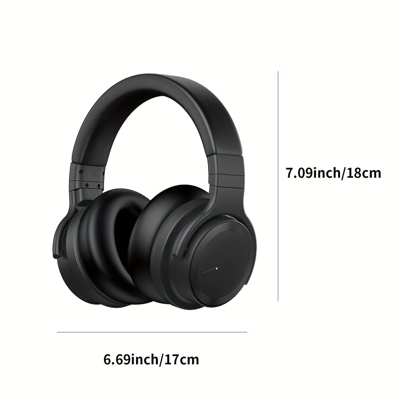 Over-Ear ANC Headphones 32dB Noise Cancelling – Wireless Bluetooth, 30H Playtime, Rich Bass, Built-in Mic, Memory Foam Ear Pads, Adjustable Headband – Black, Red, Blue, Green, Pink & Yellow