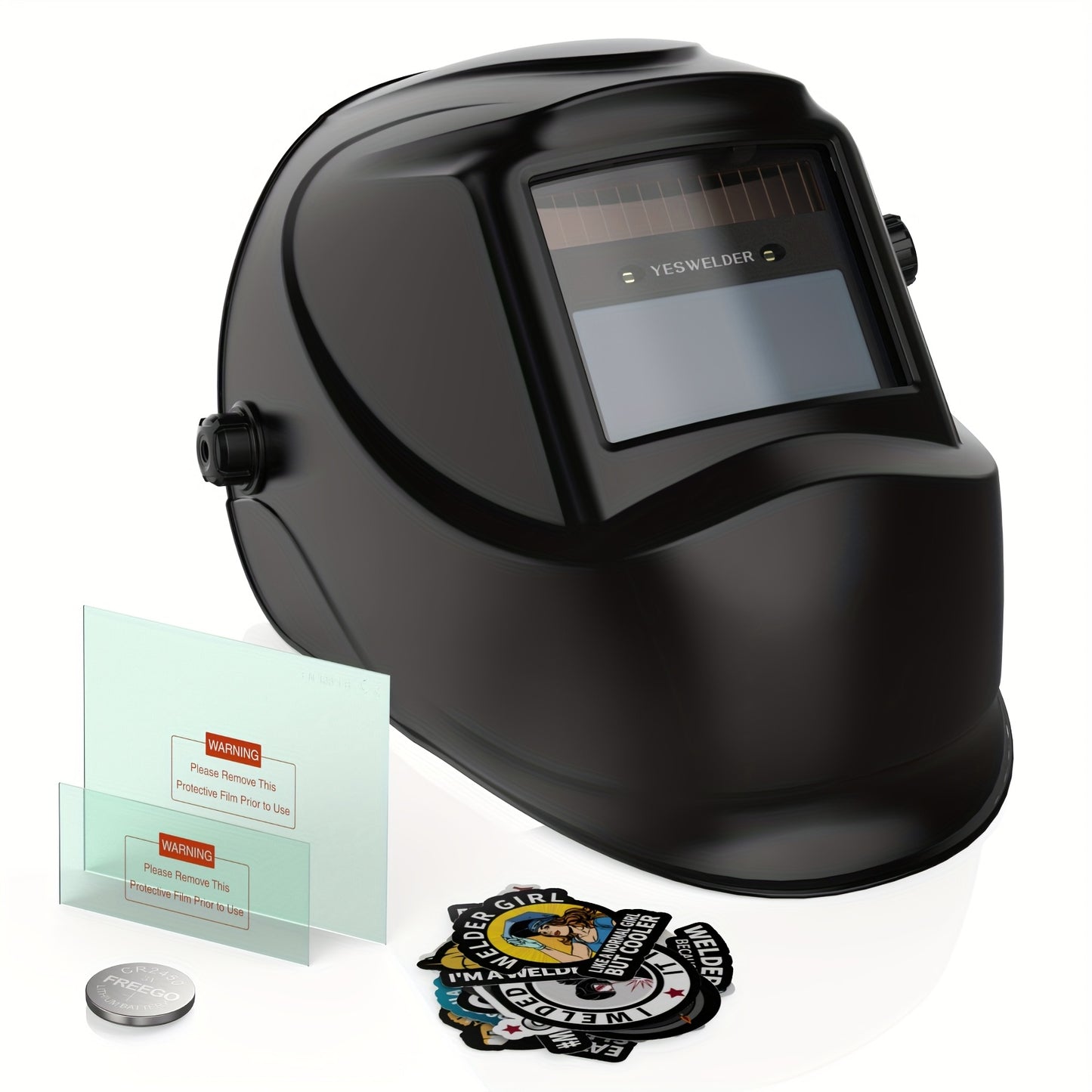 YESWELDER Auto-Darkening Welding Helmet – Solar Powered, True Color, Wide Shade 4/9-13 | TIG, MIG & ARC Welding Hood | Model LYG-L500A | Professional Welder Safety Gear | ShopVora CA