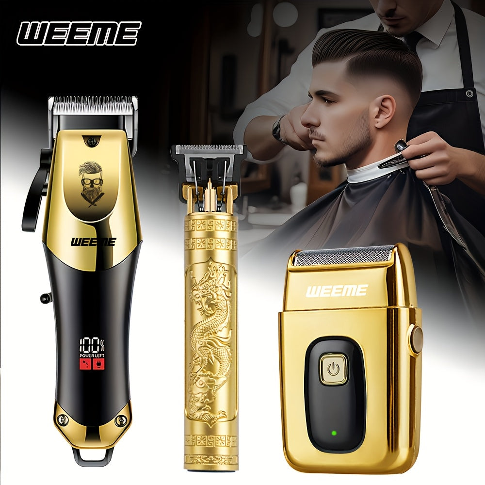 Professional Hair Clipper Set with T-Blade Zero Gap Trimmer – USB Rechargeable LCD Display, 2pcs/3pcs Men’s Electric Hair Cutting Kit, Portable Home Travel Grooming, Father’s Day Gift | ShopVora CA