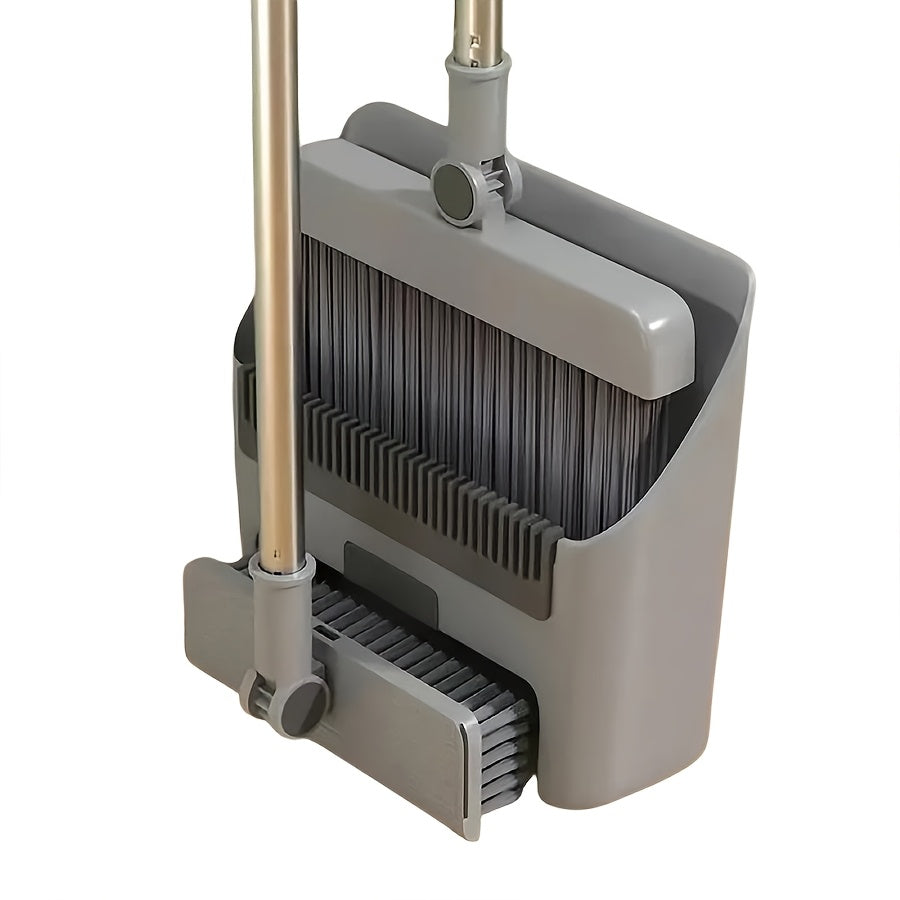 3-in-1 Folding Broom, Dustpan & Floor Brush Set – Soft Bristles, Long Handle, Compact Storage | Efficient Hair-Free Cleaning for Home, Office & Dorm | Space-Saving Cleaning Essential | ShopVora CA