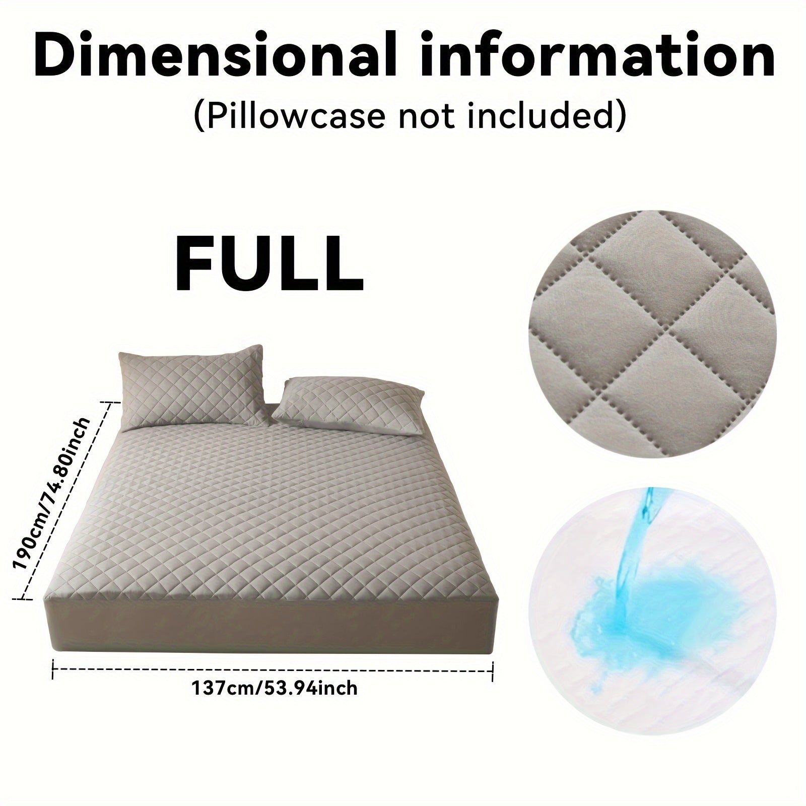 Quilted Waterproof Mattress Protector Cover – Super Soft Fitted Sheet Style, Snug Fit Between Bed Sheets | Bedroom, Guest Room & Hotel Mattress Pad | Twin, Full, Queen & King | Dark Gray & Blue | ShopVora CA