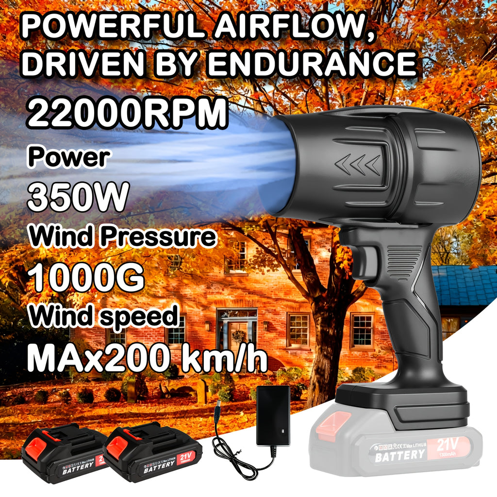 21V Electric Cordless Leaf Blower, Handheld High-Power Air Blower, Equipped with Lithium Battery, Lightweight And Portable, Powerful, Suitable for Patios, Outdoors, Gardens, Indoors, And Cars