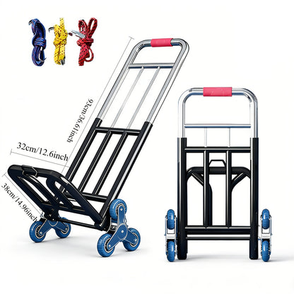Stair Climbing Hand Truck Folding Dolly – Heavy Duty Portable Trolley Cart for Moving, Groceries, Luggage & Warehouse Use | Load-Bearing Utility Cart