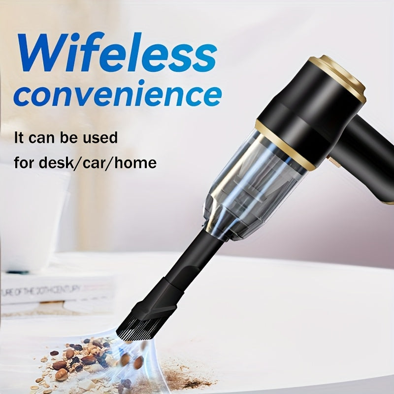 1pc Super Powerful 2-in-1 Cordless Handheld Vacuum Cleaner - High Suction Power, Lightweight, Portable with Rechargeable Lithium Battery, Includes Dusting Brush Attachment, Floor Brush, and Cleaning Tools for Car and Home Use