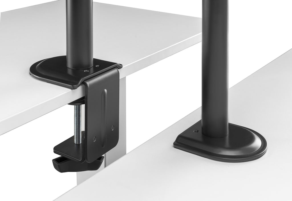 Dual Articulating Monitor Arm with Desk Clamp For 17"-32" Screens - Amer Mounts 2EZCLAMPMK