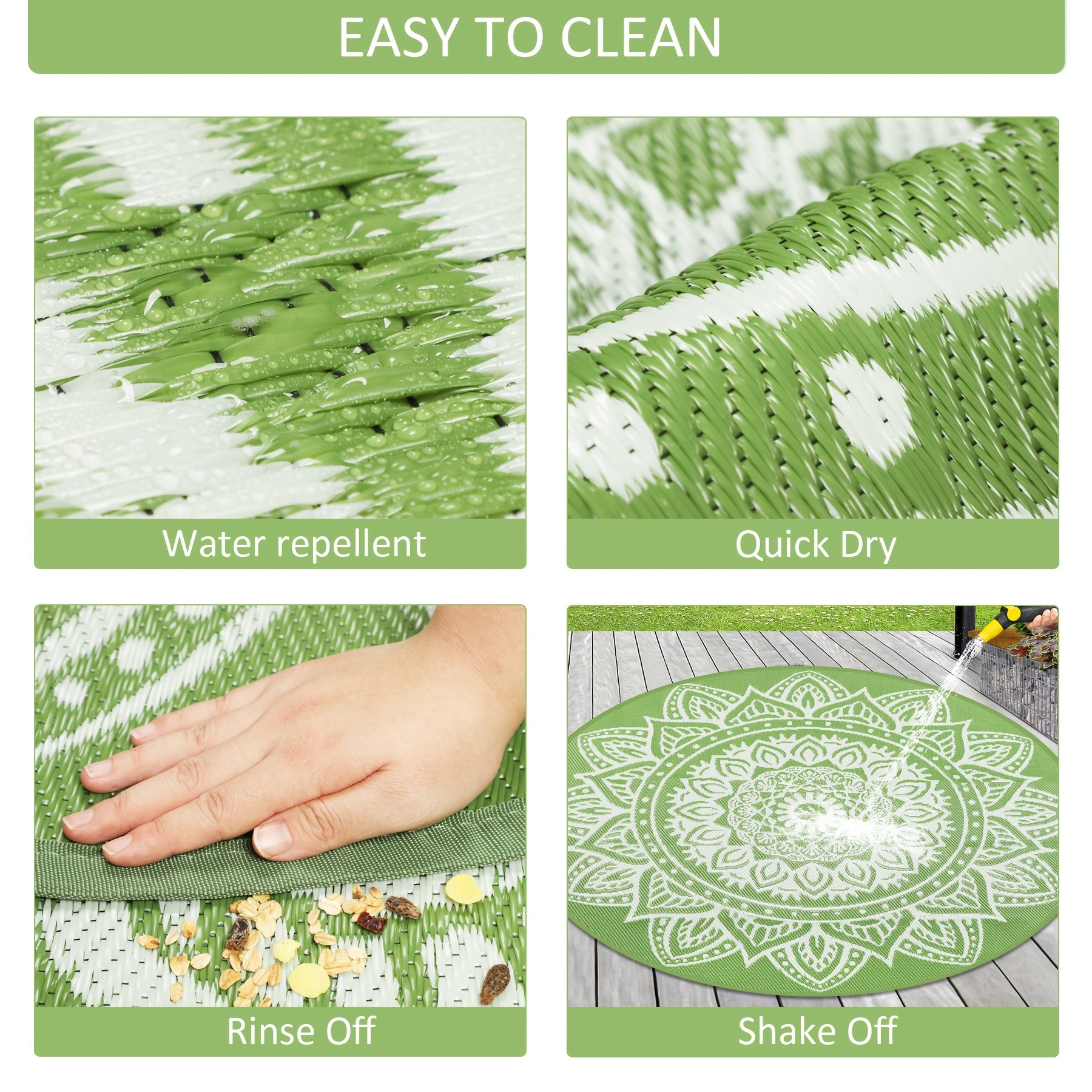 1pc Round Outdoor Rug, Boho Outdoor Carpet Patio Rugs Outdoor Circle Rug Reversible Outdoor Patio Rug Lightweight Portable Outdoor Area Rug For Patio Balcony Camping
