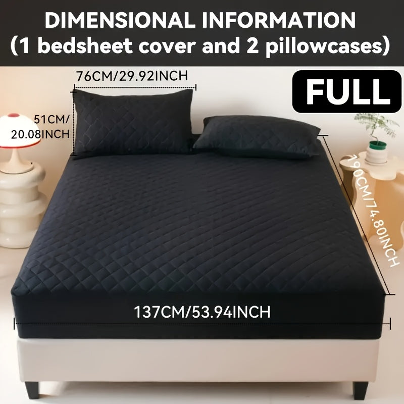 Waterproof Mattress Protector Set 2/3pcs, Thick Deep Pocket 9-15" Fitted Sheet & Pillowcase, Soft All-Season Bedding, Machine Washable – Twin Full Queen King, Multiple Colours
