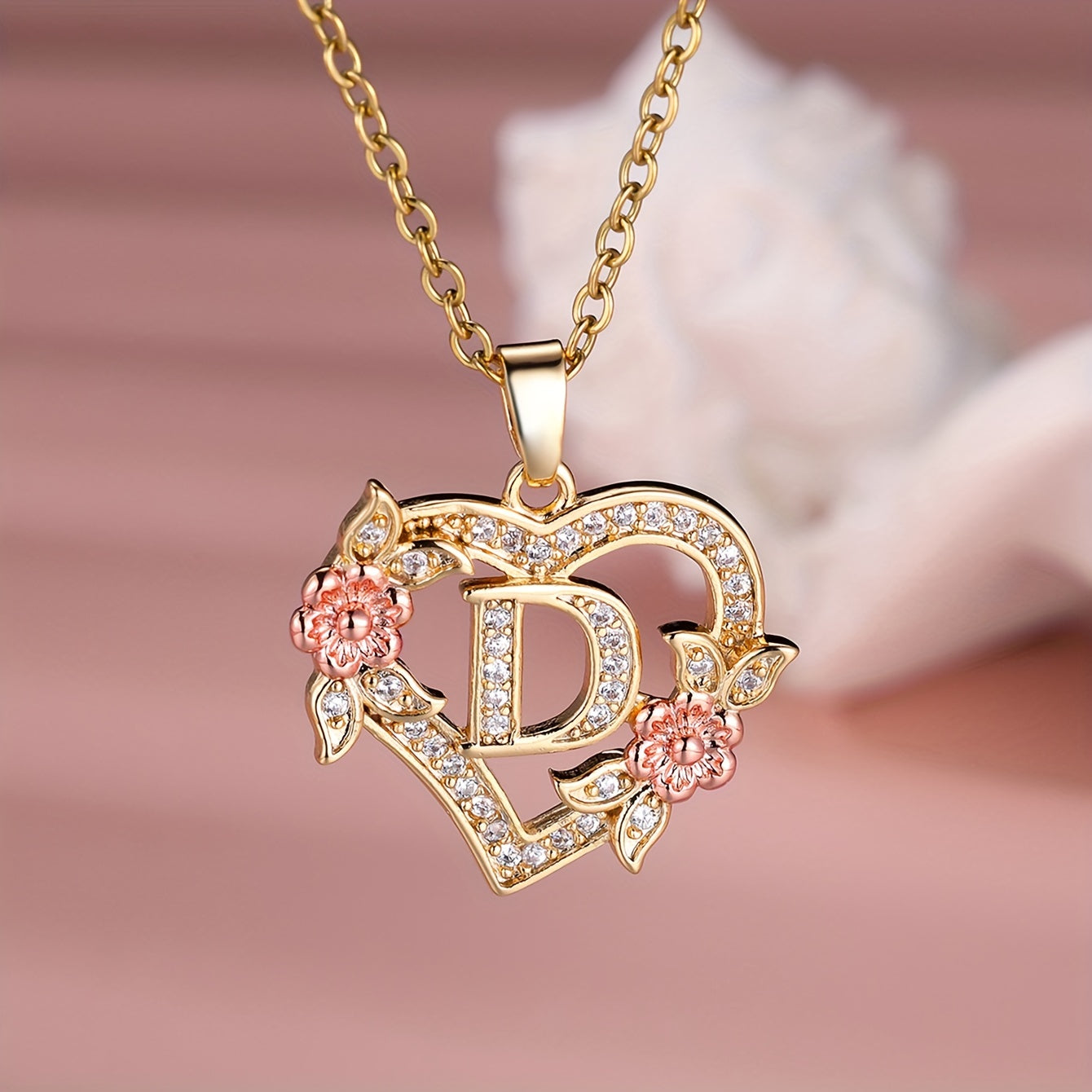S925 Sterling Silver Heart Pendant Initial Letter Necklace for Women – Moissanite Sparkling, Personalized A-Z Name Jewelry, Birthday & Holiday Gift